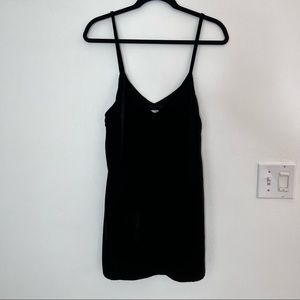 Reformation Black Velvet Mini Dress